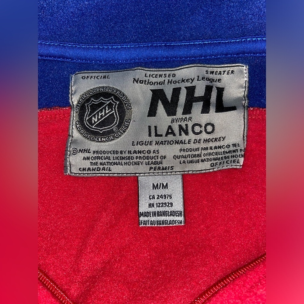 NHL vintage Montreal Canadiens red fleece 1/4 zip sweater size medium - Picture 9 of 13